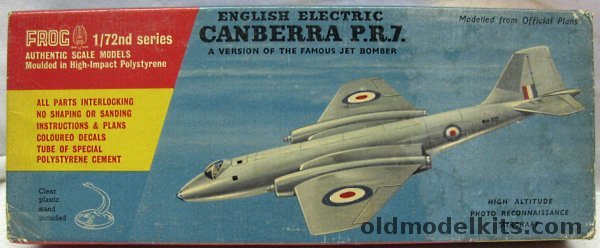 Frog 1/72 English Electric Canberra P.R.7, 323P plastic model kit